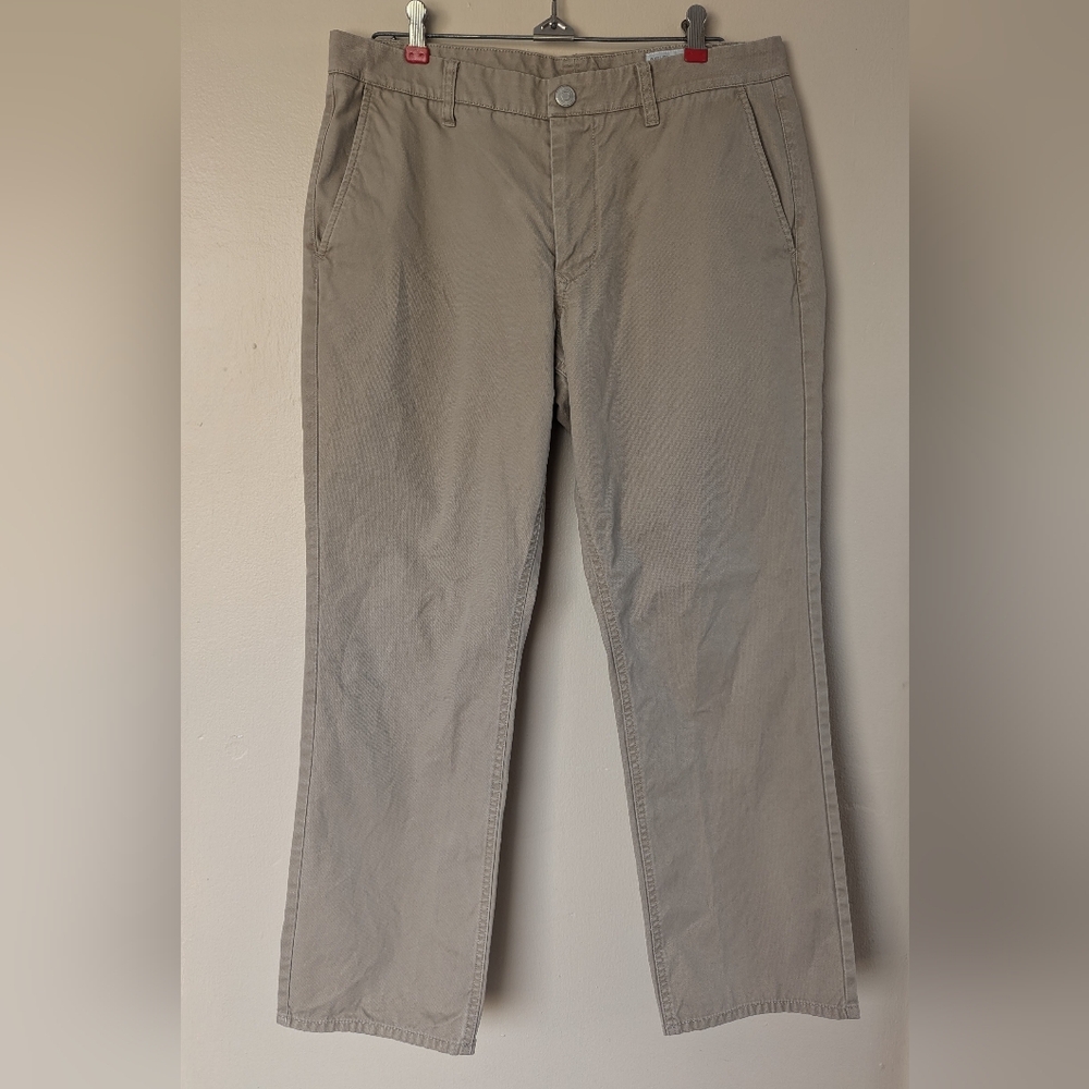 Bonobos Washed Chinos Straight Fit, Tan/Khaki With Flannel Pocket (SIZE 33x32)